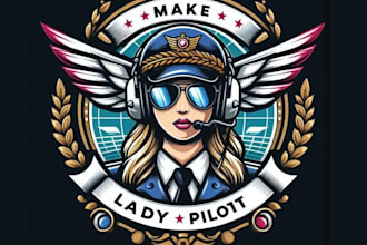 make esport lady pilot aviation logo