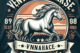 design high quality horse logo with t shirt design