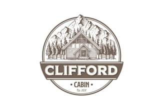 design classic rustic and modern vacation cabin logo