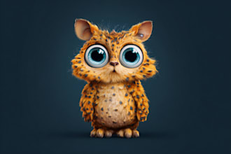 draw an eyecatchy mascot, animal cartoon character