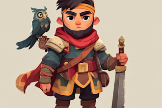 draw 2d game character for game art