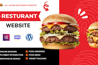 design a stunning restaurant website with menu, reservations, and food ordering