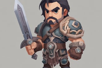 draw 2d game character for game art