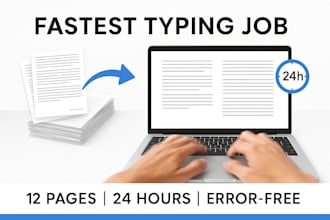 do fastest english typing job or retype scanned document