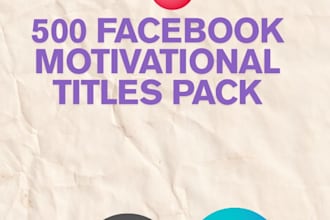 deliver 500 facebook titles for health and fitness content