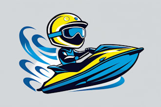 design jet ski mascot logo within 1 day