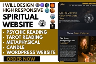 design spiritual website psychic reading tarot reading metaphysical website