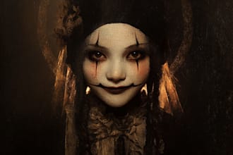 make dark and creepy art for you