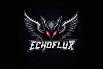 design black angel esport mascot logo in very short time