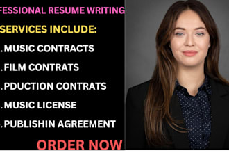 draft or review standard music, film, and entertainment contracts agreements