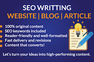write engaging, SEO optimized website and blog content for your brand