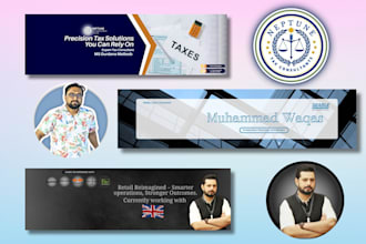 design professional linkedin banner and attractive dp