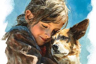 draw watercolor portrait painting of you or your pets