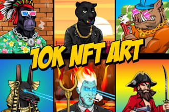 do unique nft art collection with 100, 1k, 10k nfts