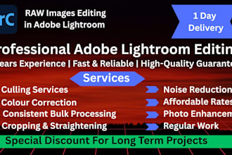 professionally cull and edit your raw photos in lightroom