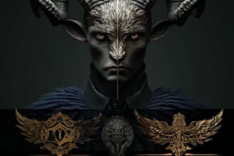 design mythical beasts, monsters, fantasy logo or illustrations
