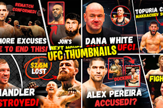 create MMA and ufc thumbnails for youtube
