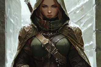 do dnd character art, illustration, concept art, commission