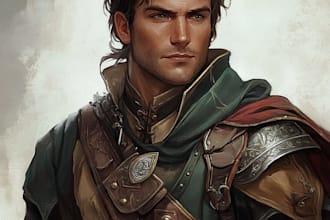 draw your dnd character art, fantasy concept art and oc