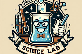 design high quality science lab mascot logo with t shirt design