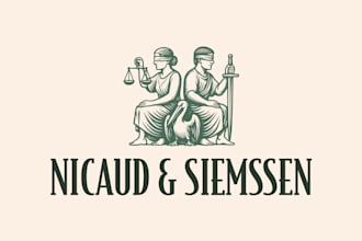 design outstanding justice, harmonious, bulldog vintage logo