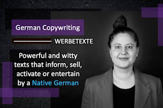 write catchy slogans, headlines, and ad copy as your german copywriter