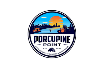 design amazing porcupine point campground logo