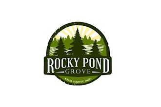 design greatest rocky pond grove tree farm logo