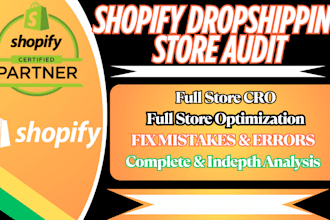 shopify store audit optimize shopify dropshipping store cro to boost store