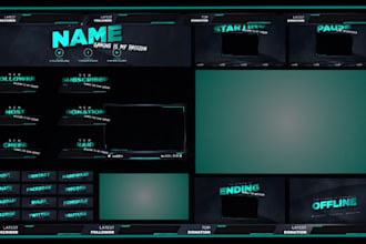 design custom twitch overlay stream package and vtuber overlay