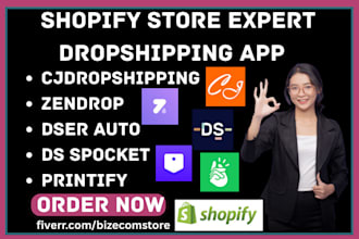 setup shopify dropshipping cjdropshipping zendrop dser auto ds spocket printify