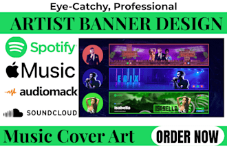 design eye catchy spotify soundcloud banner art album or playlist cover design