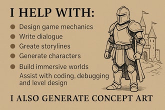 write immersive game stories, characters and dialogues