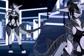 custom vrchat avatar vrc character vr avatar, vrchat model, furry nsfw model