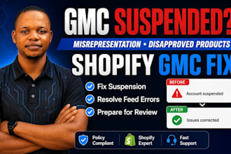 fix shopify google merchant center suspension and misrepresentation