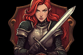 design emblem, logo and badge for fantasy comics manga