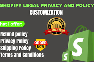 customize privacy policy terms of service for shopify store