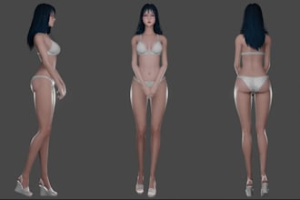 beautiful nsfw figure,personal 3d avatar from photo,realtime human,npc character