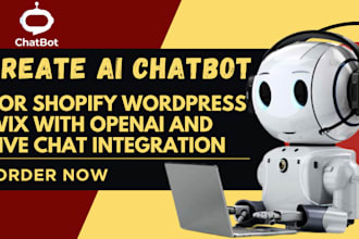 create ai chatbot for shopify wordpress wix with openai and livechat intigration