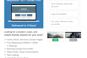 build a professional business website with contact form