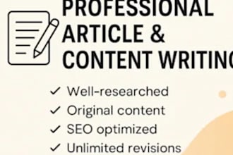 be your SEO content writer, article and blog post writer
