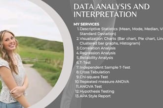 do data analysis interpretation on spss, and excel