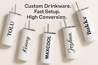 build a shopify store, droppshing store for tumblers engraved drinkware