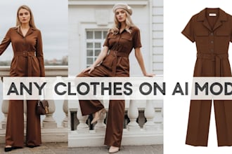 create ai clothing mockup, product photography best fitted on realistic ai model