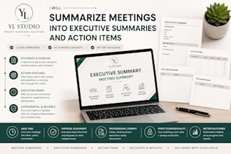 summarize meetings into executive summaries and action items