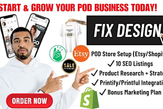 print on demand store setup pod marketing etsy shopify sales boost expert