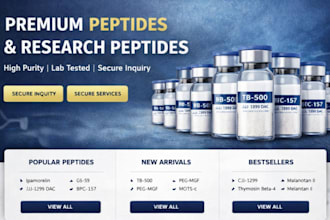 professional research peptide store, biotech  nutraceutical woocommerce website