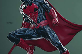 draw  own superhero or villain in marvel style