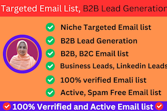 do niche tareted email list and b2b lead generation for email marketing