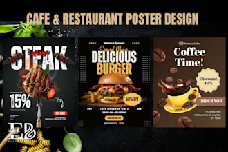 design cafe and restaurant posters, flyers, menu
